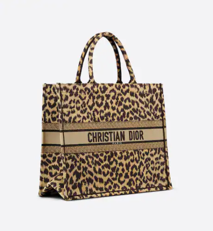 LARGE DIOR BOOK TOTE Beige Multicolor Mizza Embroidery (42 x 35 x 18.5 cm)
