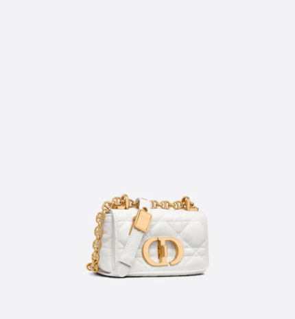 MICRO DIOR CARO BAG Latte Supple Cannage Calfskin