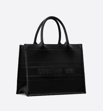 MEDIUM DIOR BOOK TOTE Black Calfskin (36 x 27.5 x 16.5 cm)