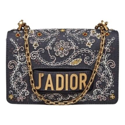 Dior J'Adior Blue Denim Embroidered Crossbody Bag