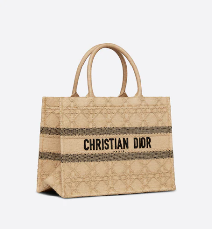 MEDIUM DIOR BOOK TOTE Natural Cannage Raffia (36 x 27.5 x 16.5 cm)