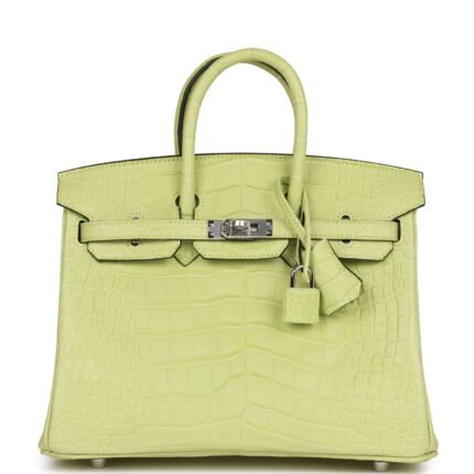 Hermès Birkin 25 Jaune Bourgeon Matte Alligator Palladium Hardware (HANDMADE)