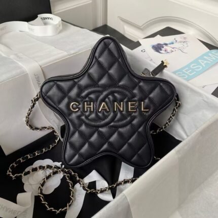 Chanel 24C AS4579 Star Bag Black Lambskin Light Gold Hardware